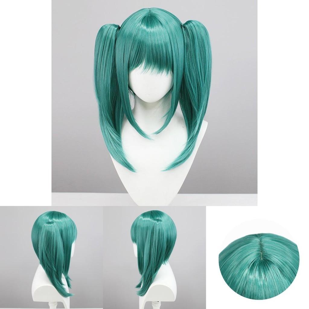 Hatsune Miku Vampire Cosplay Wig W/ Double Horsetail Hairpiece For Carnival Props