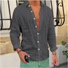 Camicia da uomo Camicia in lino Camicia estiva Camicia da spiaggia Monocolore Casual Quotidiana A maniche lunghe Con colletto Abbigliamento Primavera/Estate