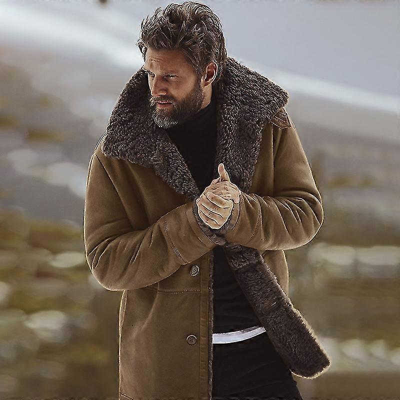 Men's Winter Thicken Jacket Warm Lambswool Arctic Fleece Jacket Coat