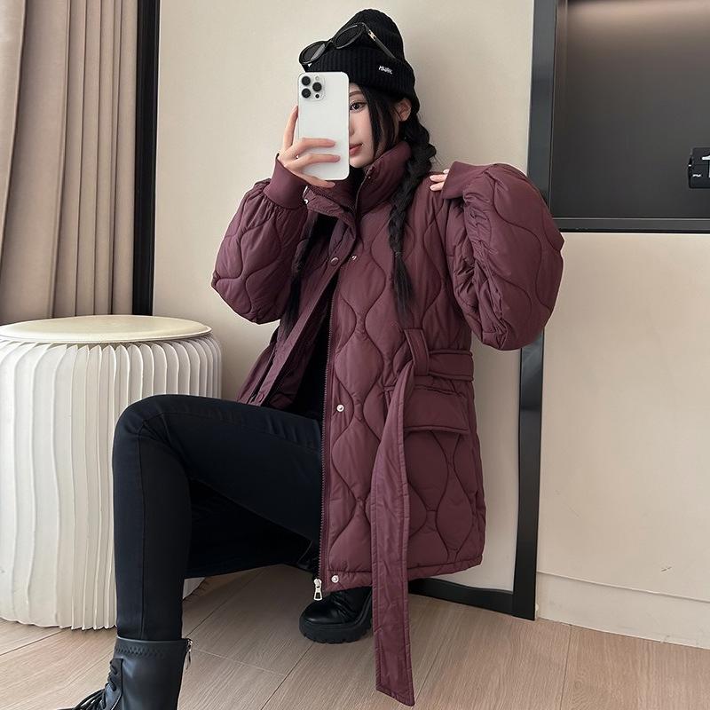 New Winter Stand Collar Versatile Cotton Coat Belt Fashionable Versatile Fashionable Jacket