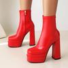 British Martin boots women's platform waterproof table autumn and winter new high heels thick heel small short boots