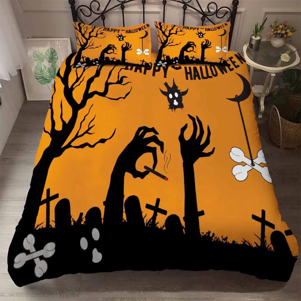

3D Print Beding Set Custom/Europe/USA Quen/King,Soft with Soft Fabric Duvet Cover Set Teror Halowen Smoke Skul Cover Set Drop Ship Beding TYF 100*200cm Single
