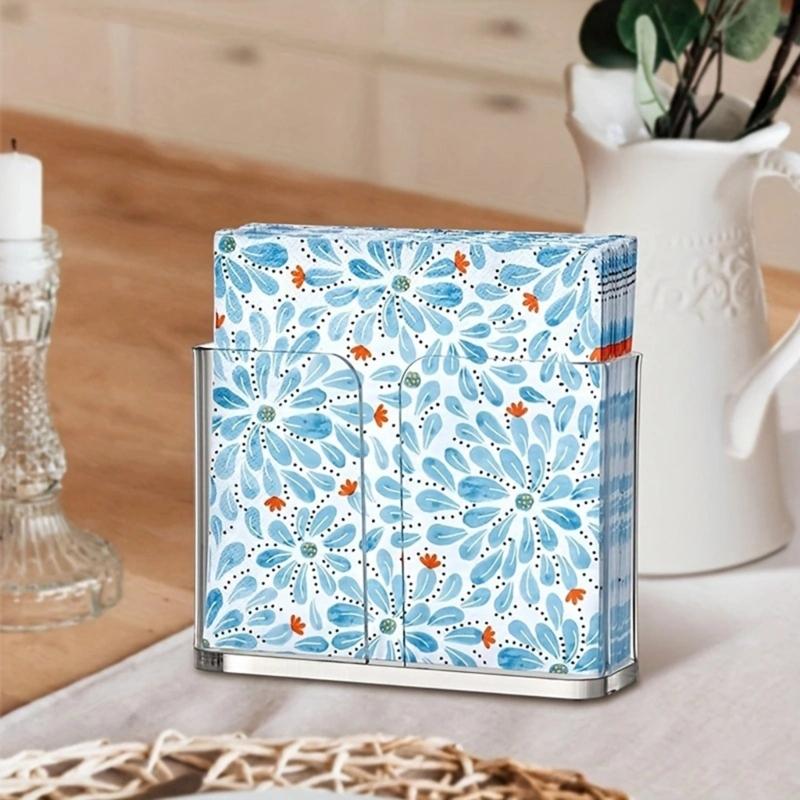 Elegant Clear Acrylic Napkin Dispenser Tabletop Napkins Storage Stand for Kitchen Serviette Dispenser Bathroom Supplies