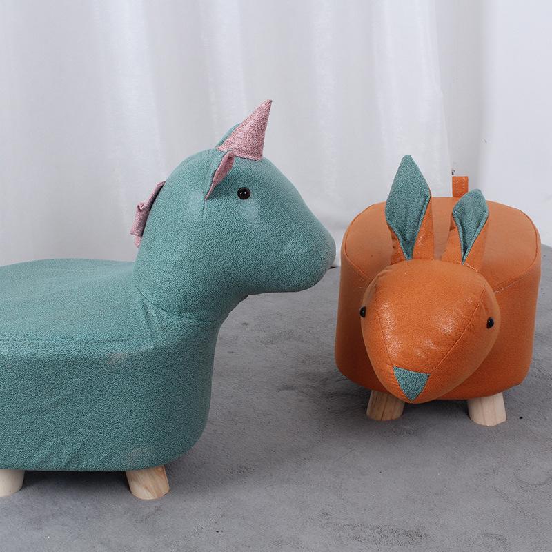 

Solid Wood & Fabric Animal Stools: Elephant Unicorn Plush for Kids and Gifts Pink Animal Mix Random