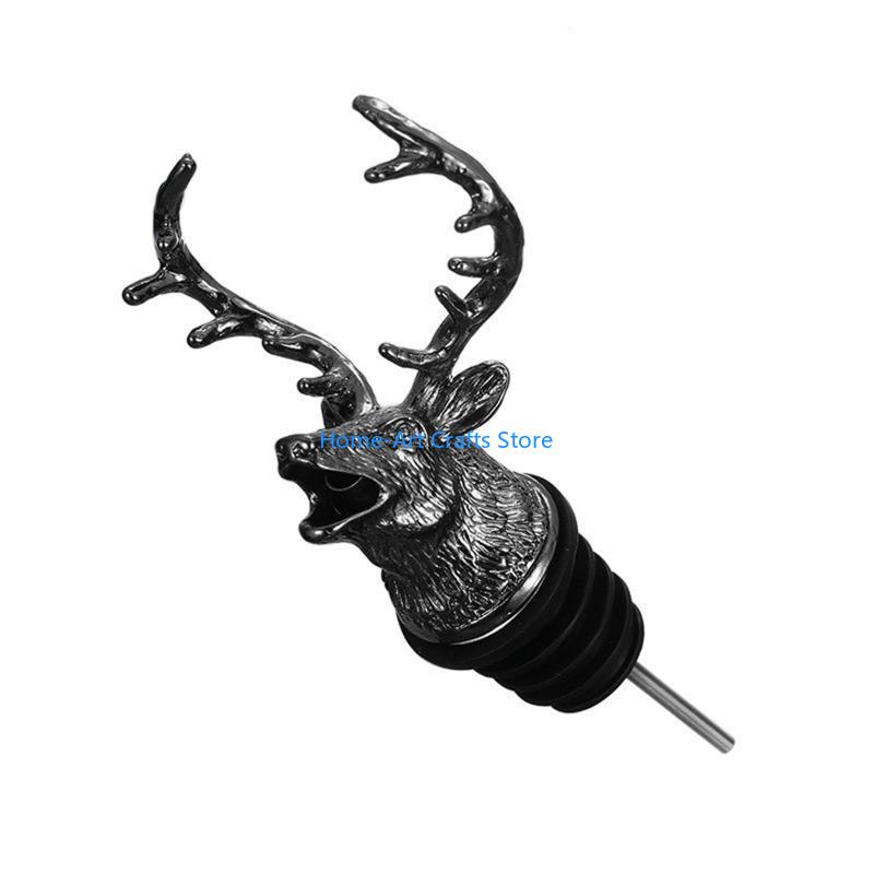 Y3NA Deer for Head Wine Mouth Wine Guide Pour Wine Bottle Stopper Bartender Tool Wine Pourer for White Red Wines Gift