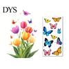 Blumenmuster Fensterfolie Sonnenfänger Statische Folie, Schmetterling Selbstklebender Glasaufkleber, Heimdeko Abdeckung Abnehmbar Sichtschutz für Büro