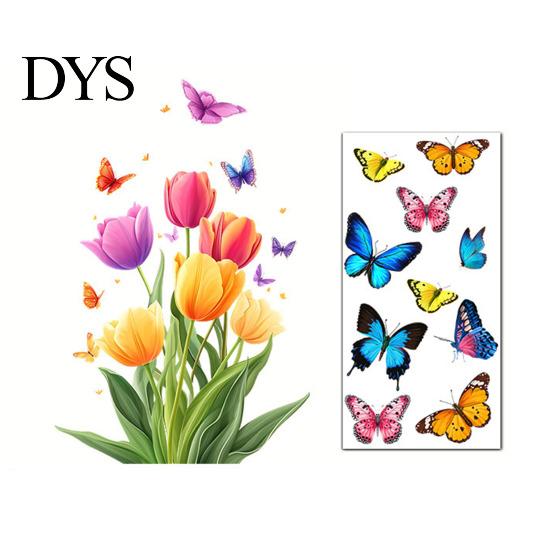 Blumenmuster Fensterfolie Sonnenfänger Statische Folie, Schmetterling Selbstklebender Glasaufkleber, Heimdeko Abdeckung Abnehmbar Sichtschutz für Büro