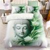 3-teiliges Buddha-Bettbezug-Set Meditations-Buddha-Statuen Muster Bettwäsche-Set Ohne Füllung Für Schlafzimmer Wohnheim Zimmer Heimdekoration Für Erwachsene