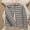 Autumn and Winter Light Round Neck V-neck Down Jacket Women's Warm Liner Short Jacket Women's Collarless Inner Tide