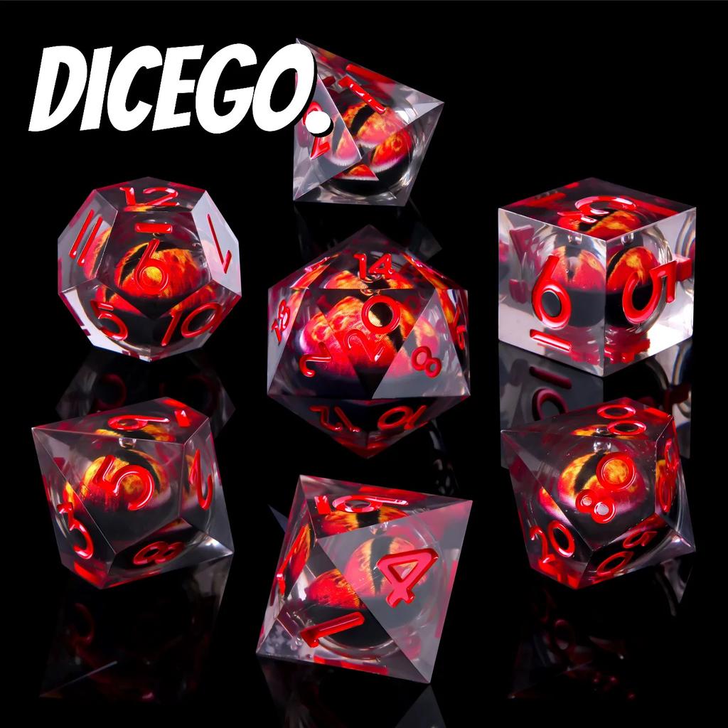 Spitzes Harz Longan Bewegliches Baldur's Gate Würfelset Dungeons & Dragons Brettspiel DND Cthulhu Laufgruppe