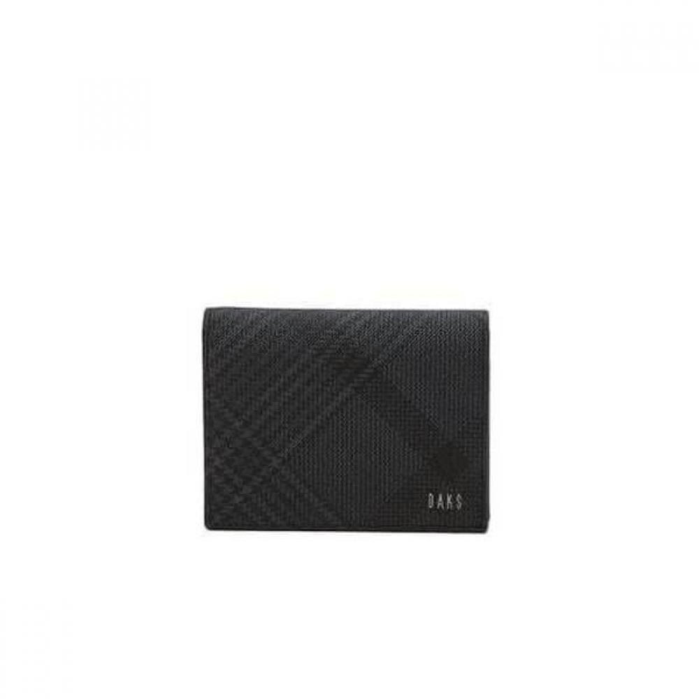 Daks Business Card Wallet With Banknote Holder Edinburgh Pvc Check Black Dbho6fe