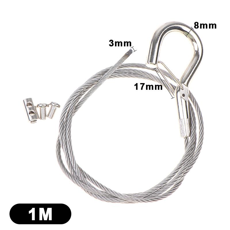 Locking Stainless Steel Wire Rope Adjustable Retractable Suspension Lanyard for Industrial Equipment Hanging Work
