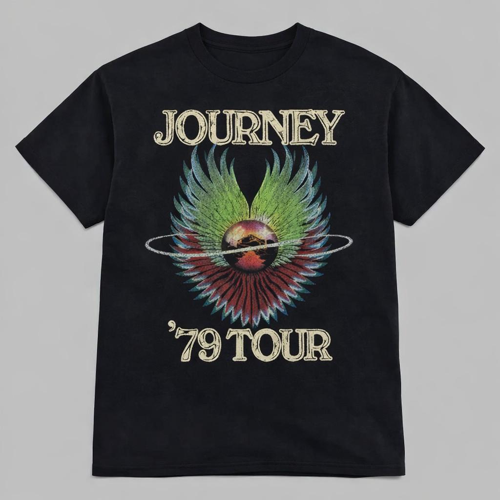 Classic Rock T-Shirt Black Vintage Band Style 1979 Tour Graphic Unisex T-shirt