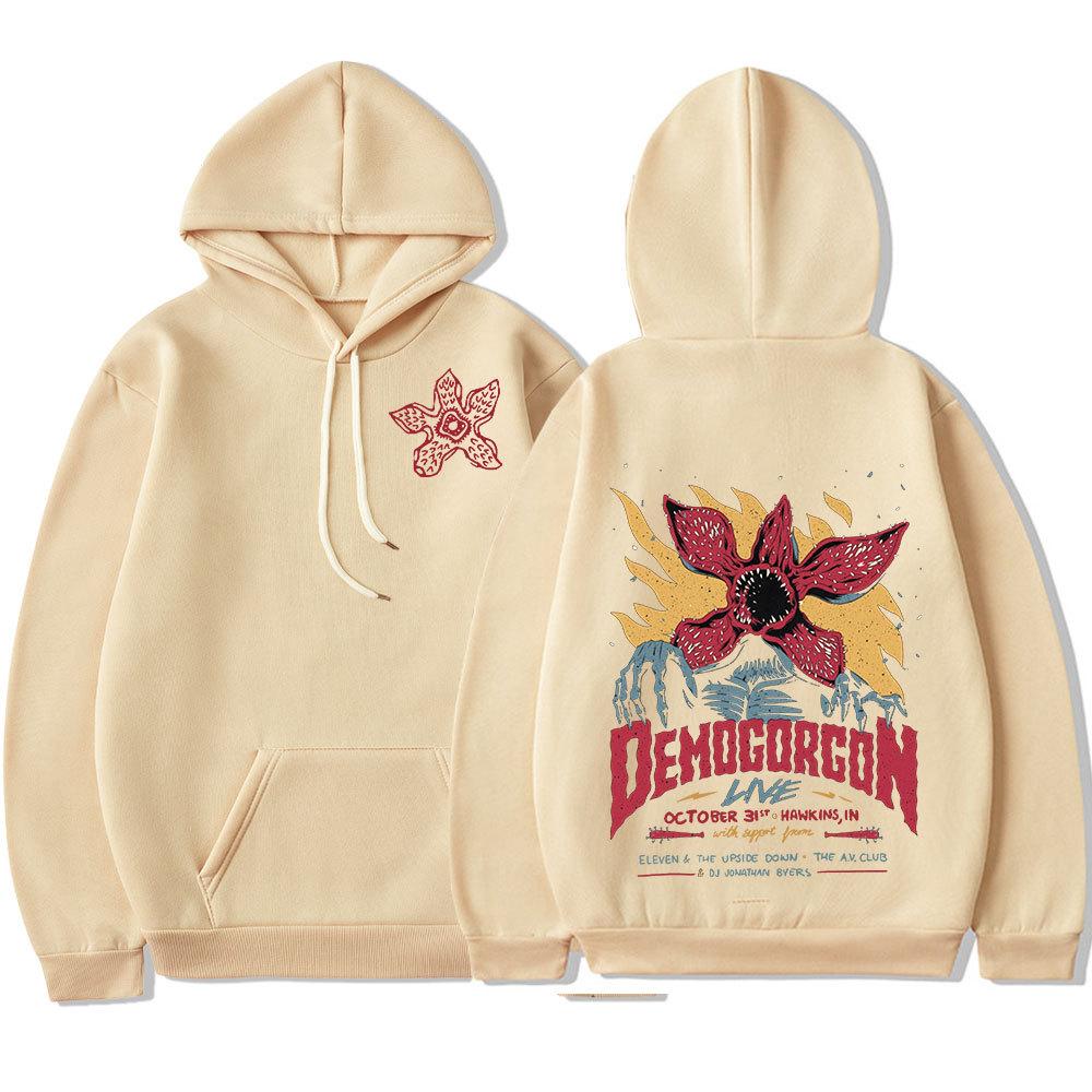 Эдди Мансон Демогоргон Толстовка на молнии Мужская Женская Цветок-каннибал Монстр Принт Кардиган Толстовка с капюшоном Уличная одежда Харадзюку S бежевый