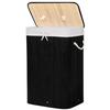 Panier à Linge - SPRINGOS® - 72L - Bambou - Noir - Amovible avec Couvercle