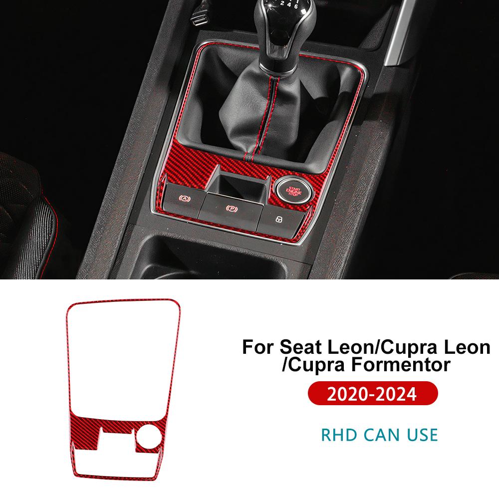 Soft Carbon Fiber Sticker For Seat Leon MK4 Cupra Leon Cupra Formentor 2020-2025 2025 2025 Manual Transmission Car Gear Shift