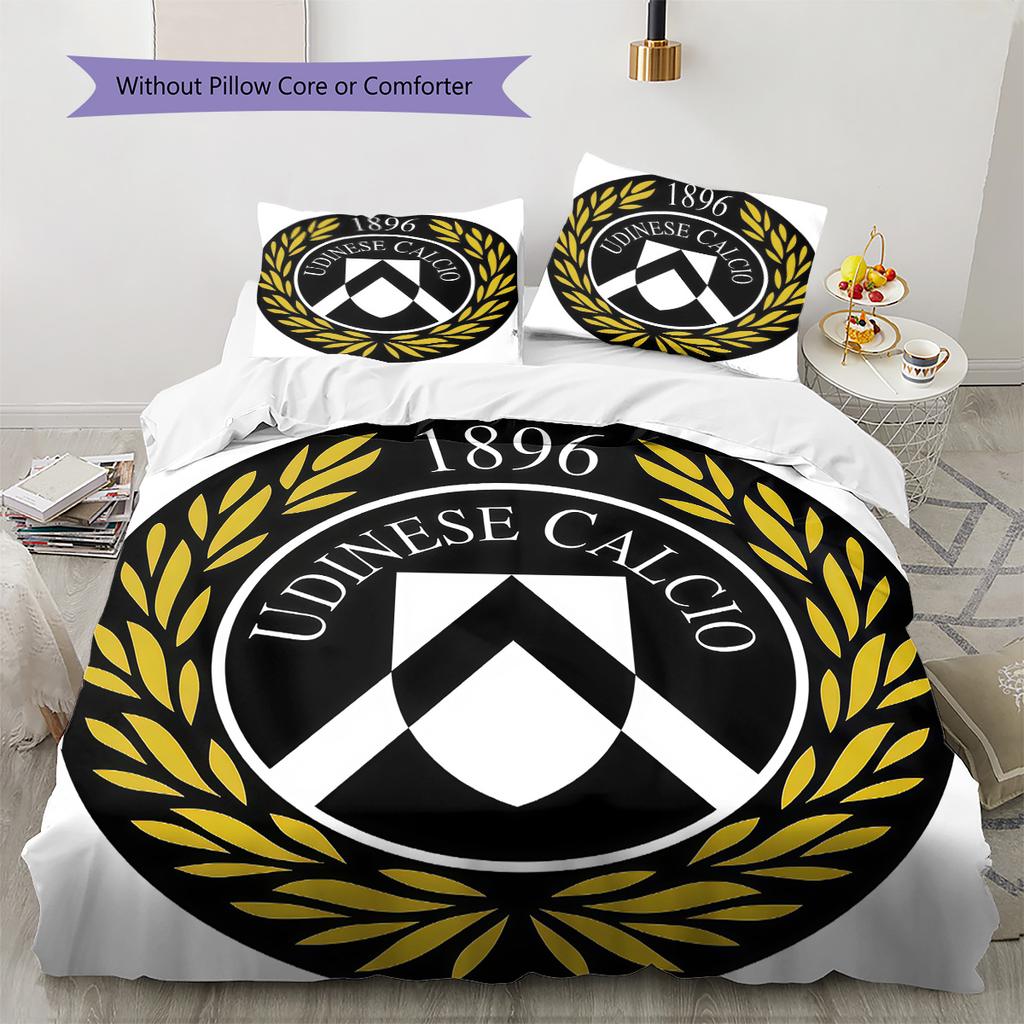 Udinese Calcio Bedding Quilt Set Quilt Cover Pillowcase Home Decoration Birthday Gift (1 * Duvet Cover + 2 * Pillowcase, Without Core)