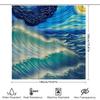Artistic Ocean Waves Shower Curtain Modern Blue White Design For Bathroom Decorations 3D Printed Waterproof Fabric Easy To Hang