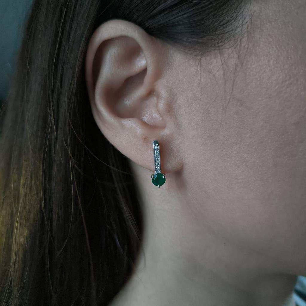 Серебряные серьги с натуральным агатом 1.144ct (2189619)