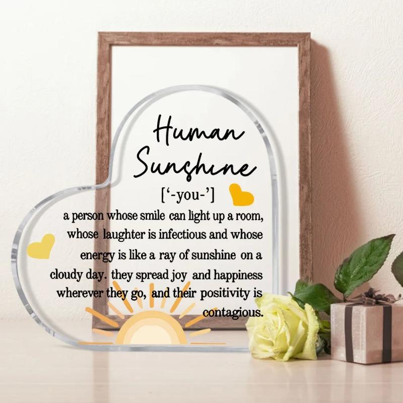 2D Flat Inspirational Friendship Keepsakes Acrylic Desktop Decoration Plaque, Home Decor Plaque Hanging Wall Art Decorative Garden Decoration for Room