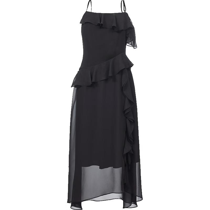 VEROMODA Ruffle Spaghetti Strap Midi Dress L