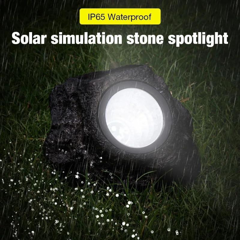 LED Simulation Stone Solar Light Outdoor Waterproof Garden Spotlights Landscape Decor Lighting Solar Powered Lawn Lamps for Yard Path Patio