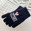 New Autumn and Winter Warm Imitation Cashmere Five-finger Cold-proof Sports Women's Cute Warm Cartoon Gloves