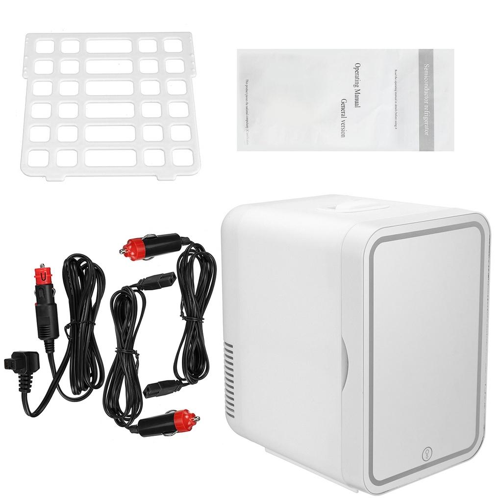 

8 л Холодильник для макияжа со светодиодной подсветкой и зеркалом, мини-портативный, для хранения косметики, холодильник, охладитель и нагреватель, морозильник для дома, автомобиля, 19,6*26*27,4 см белый