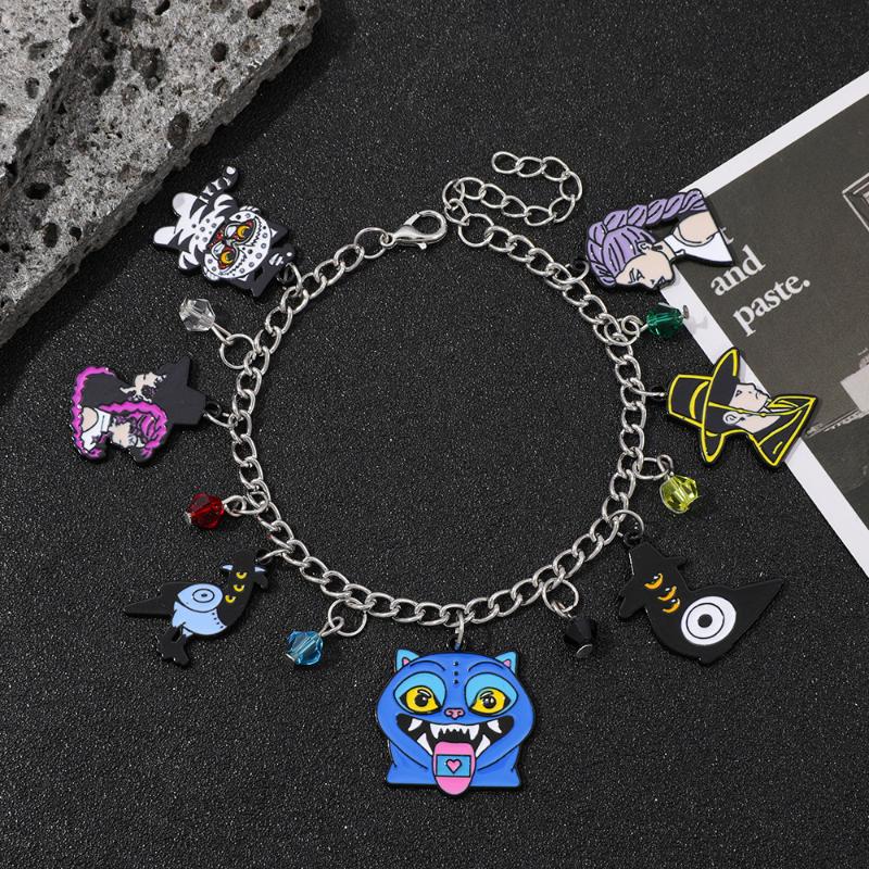 Dessin Animé Anime K-Pop Chasseurs de Démons Saja Garçon Métal Émail Pendentif Bracelet Bijoux Accessoires Mode Ventilateur Fête Cadeau Pour Amis