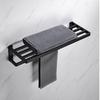 OIMG Black Wall-Mounted Towel Rack