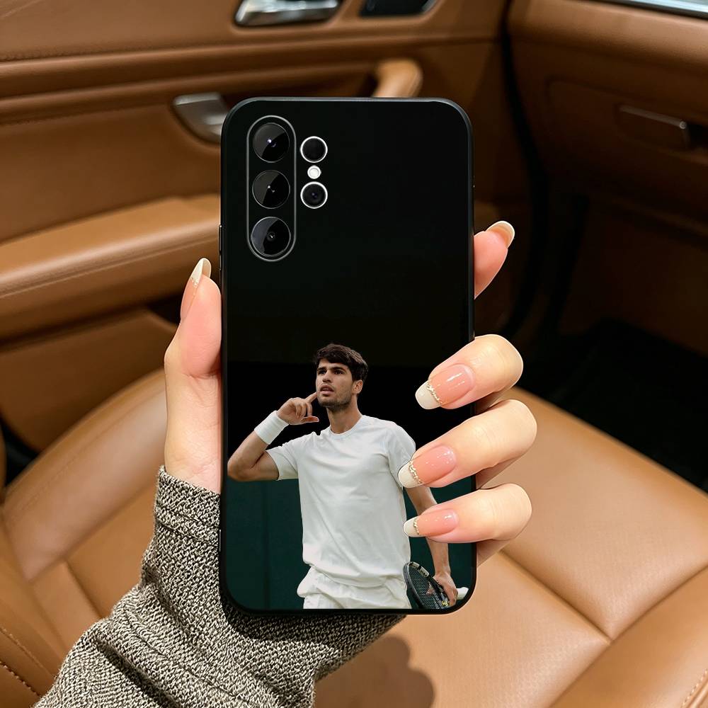 C-Carlos -A-Alcaraz-Tennis Phone Case For Samsung S25,S24,S21,S22,,Plus S23,S30,Ultra,S20,Fe,Lite,Black Soft Silicone