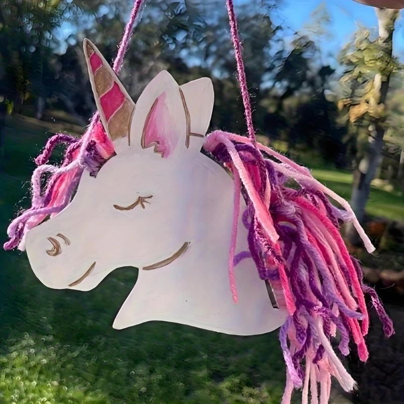 2026 Latest Models 20Pc Unfinished Wood Unicorn Cutouts DIY Craft Kits Wooden Hanging Ornaments Gift Tags for Party Favors Craft