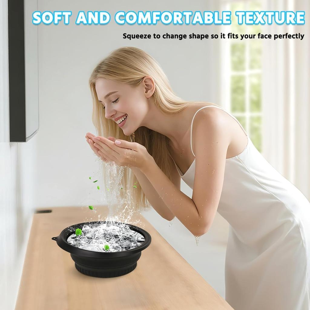 Xmart India Silicone Collapsible Face Ice Bowl with Ice Tray Facial Ice Bath Basin for Cold Plunge Therapy, Skin Tightening BPA-Free, Dishwasher
