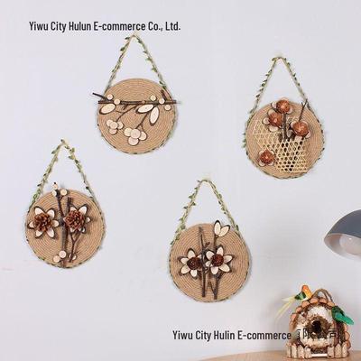 Bronze Wood Pastoral Round Wall Decor for Classroom, Bedroom, Living Room, or Kindergarten