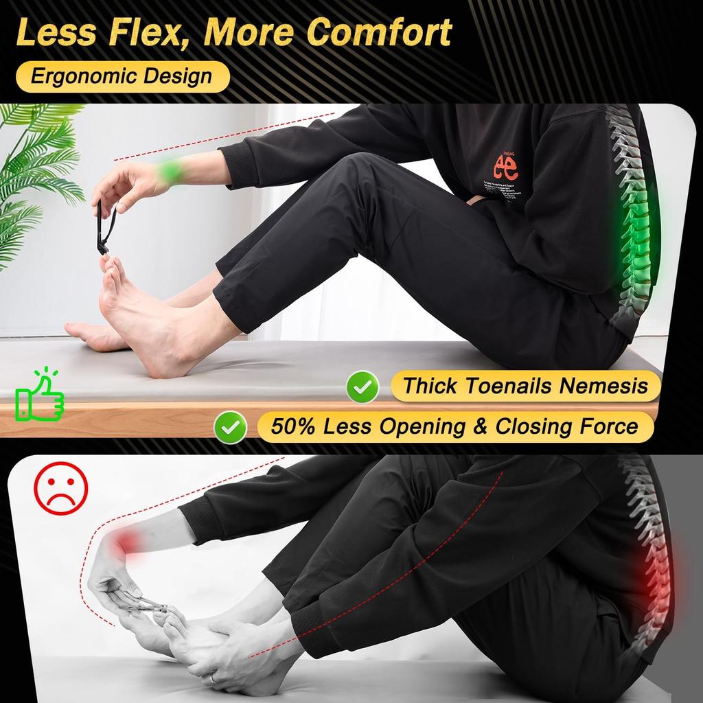 5PCS/7PCS Set Heavy Duty Nail Clippers Angled Head Large Toenail Clippers Ingrown Toe Nail Clippers for Thick Toenails Seniors