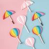 Cute Rainbow Umbrella Balloon Fridge Magnet with Bendable Hook Magnetic Sticker for Message Creative Resin Refrigerator Magnet Wall Decoration for