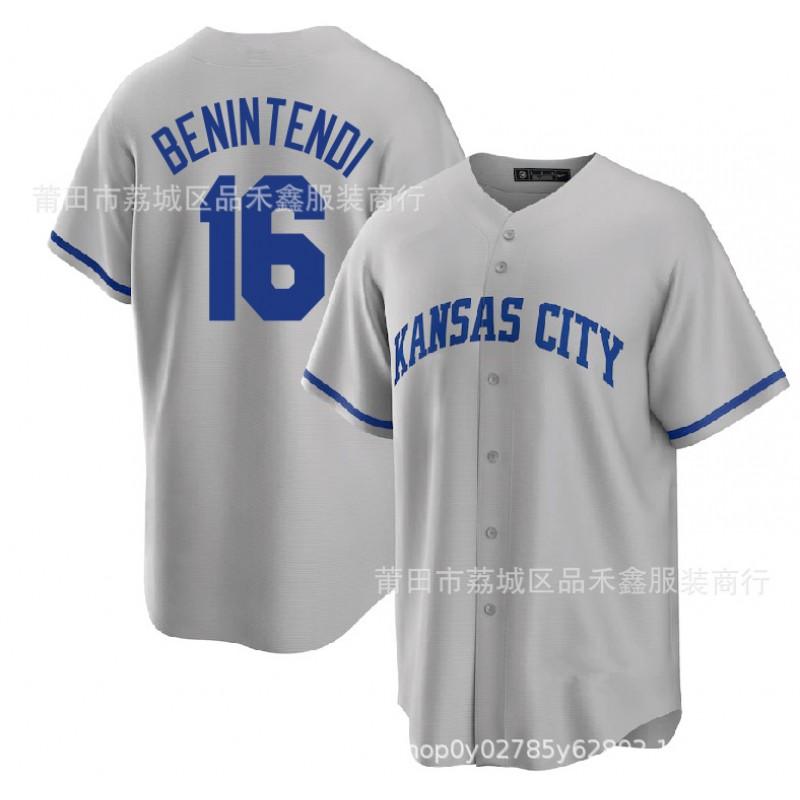 Kansas City Royals 16 Jackson Embroidered Baseball Jersey Short Sleeve Cotton Mens Unisex Sport Shirt