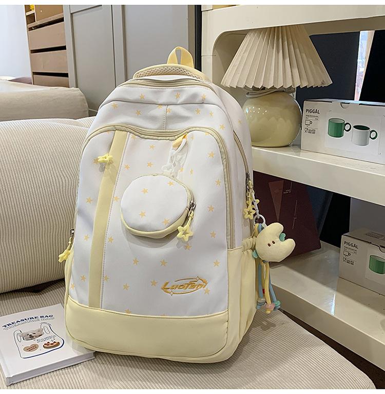 Schoolbag Korean new cute backpack versatile fresh ins lightweight large-capacity backpack star college student first school bag