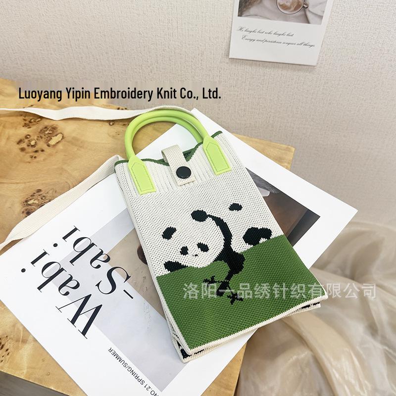 Cute Cartoon Dopamine Knit Crossbody Phone and Coin Bag