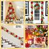Christmas Glitter Artificial Flowers Christmas Tree Hanging Ornaments Fake Flower for Home 2025 Xmas New Year 2026 Navidad Gift