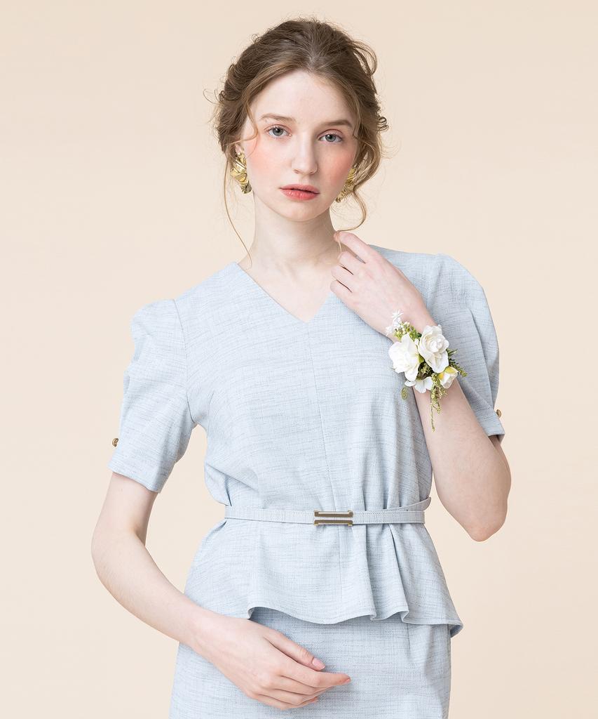 Pelimela Meg Belt Dress [Sky Blue]