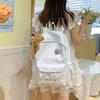 School bag Korean style gentle style with a fufu little bear double shoulder bag, student party campus style, high-appearance practical backpack