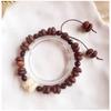 Handmade Natural Real Coffee Bean Bracelet Elastic Sandalwood Coconut Chip Wood Splicing Woven Jewelry Bracelet for Women