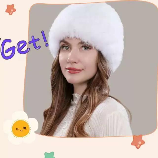 

Women s Winter Thickened Warm Hat, Double- Elastic Knitted Snow Pullover Hat One Size белый