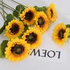 5/10/20pcs Sunflower Artificial Flowers Bouquet Realistic Outdoor Garden Autumn Decoration Home Floral Arrangement Wedding Decor