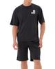 [Seabreeze] [Sea Breeze] Loungewear Set, Unisex, Summer Pajamas, Cooling Fabric, Simple Design, Half Pants, Unisex, with Pockets, Size 3L, Black
