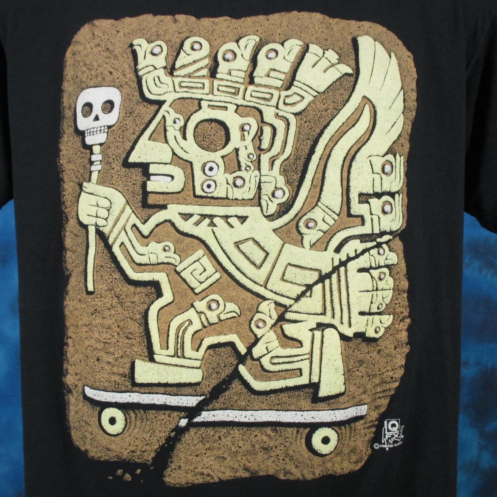 

vtg 80s SUN GOD VIRACOCHA INCA SKATEBOARD T-Shirt L/XL skate single stitch XL