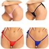 Kadın Örgü Alçak Kravat Tarafı T-Geri Mini G-String Tanga Bikini Külot Iç Çamaşırı See Through