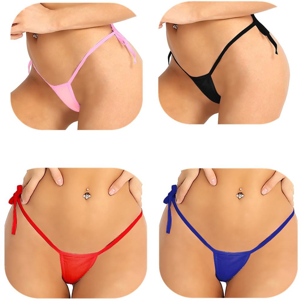 Ženy Síťovina s nízkým výstřihem T-Back Mini G-String Tanga Bikiny Kalhotky Spodní prádlo