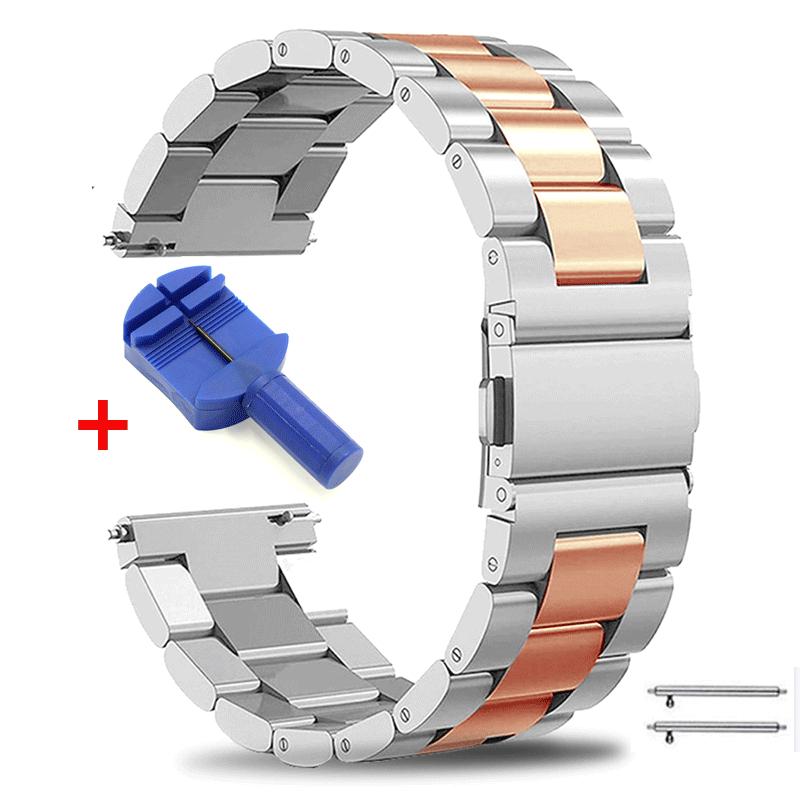 22mm 20mm 18mm Metal Strap for Samsung Galaxy Watch 3 4 Active2 S2 Gear S3 Gt 2 Huawei GT2/Amazfit GTR Stainless Steel Bracelet Gift for Mother's Day